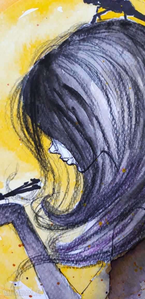 „Kobieta Wiatr” - akwarela na papierze A3 Adriany Laube