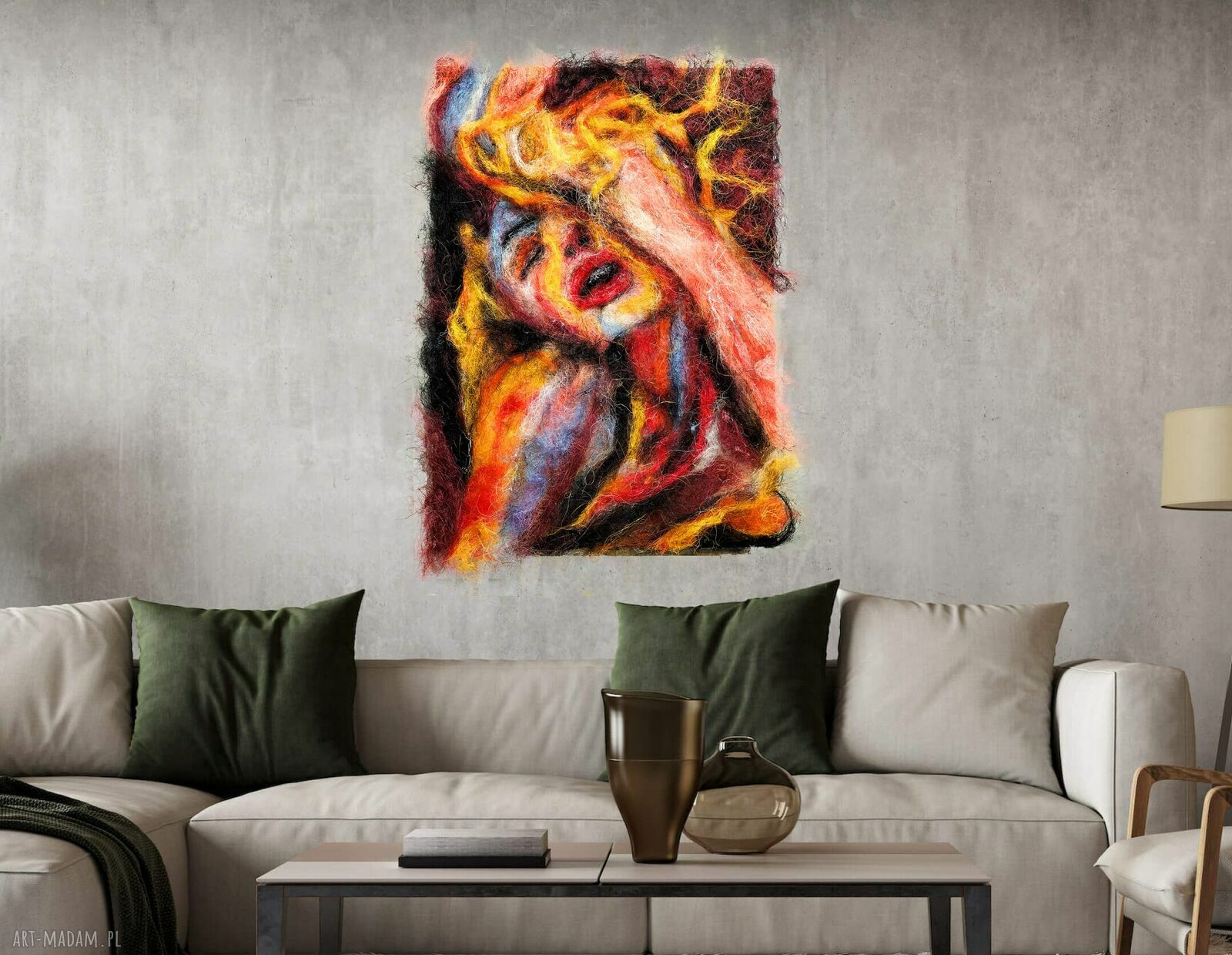 Kobieta z Włókien - obraz z włókien sizalu 70x100 cm