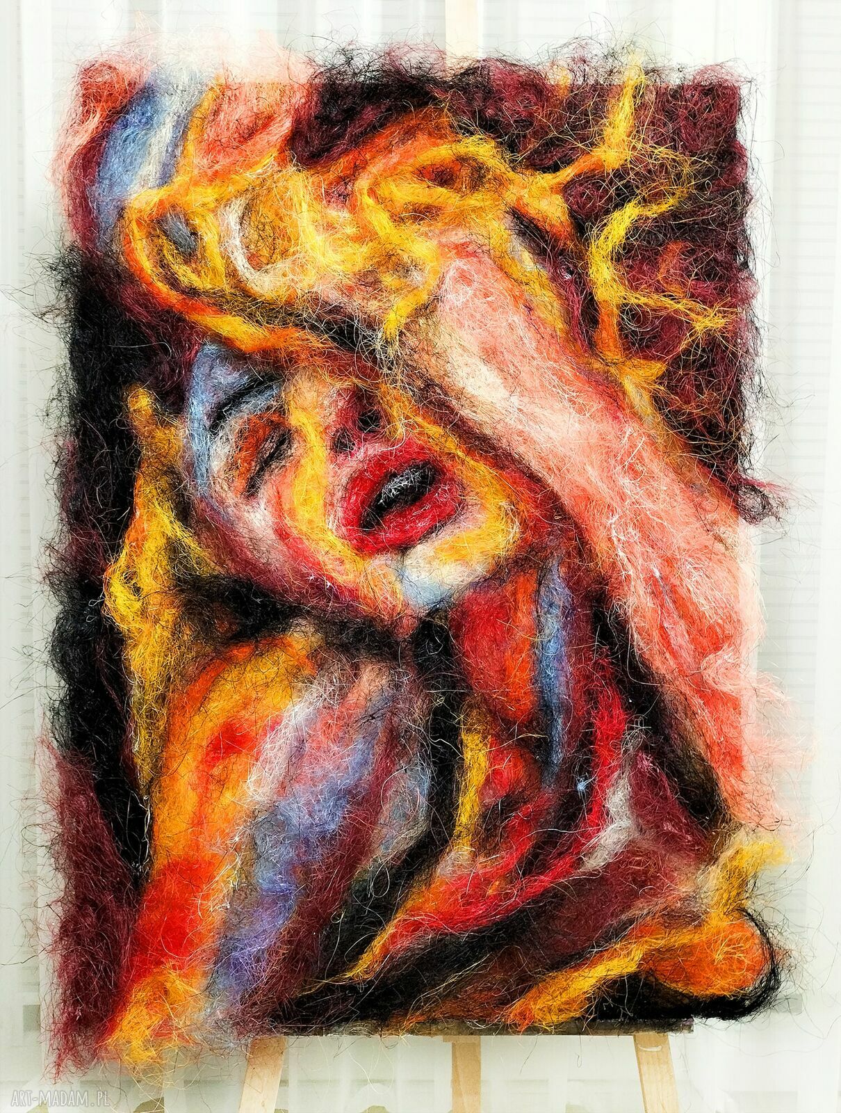 Kobieta z Włókien - obraz z włókien sizalu 70x100 cm