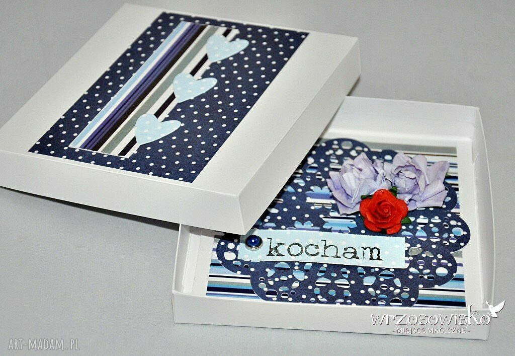 Kocham... Kartka w pudełeczku HandMade