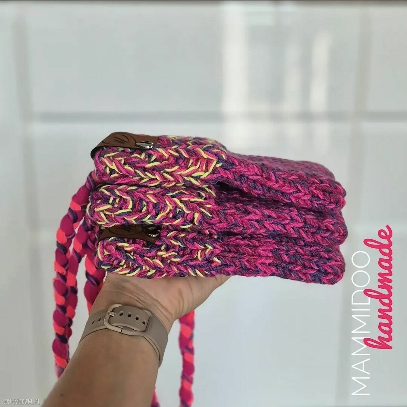 Kocia czapka z wełny merino - miękka czapka handmade