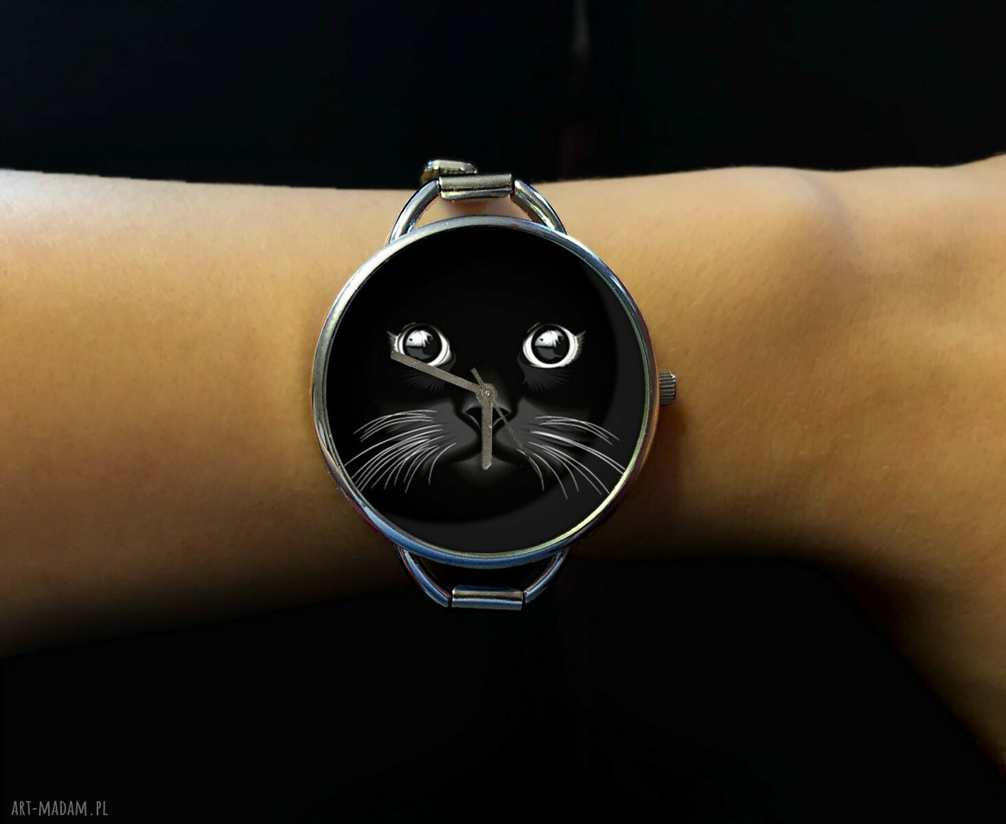 Kocia mordka 0877WS - zegarek z dużą tarczką 36 mm