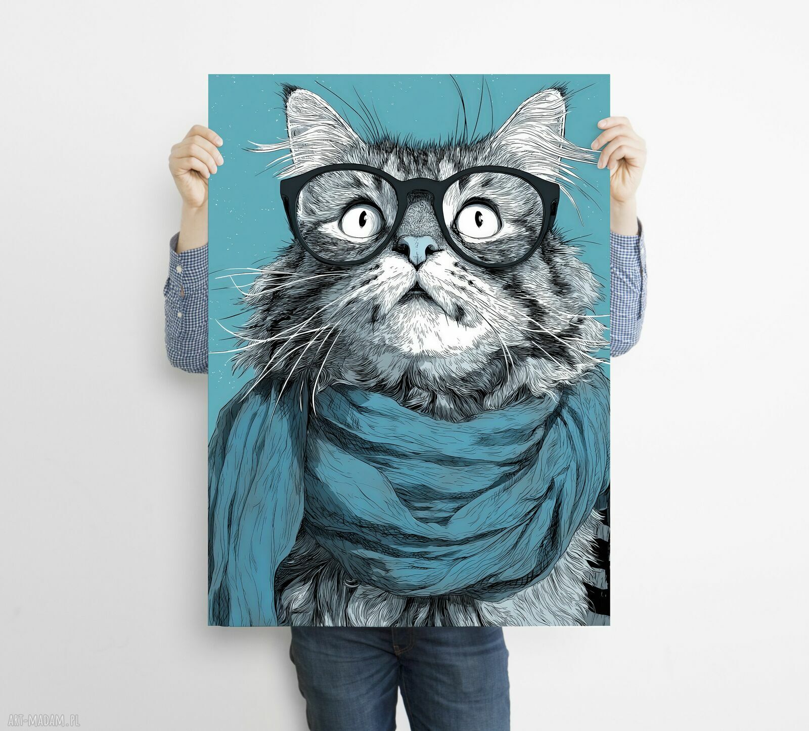 Kociak - grafika z kotem na plakacie A3 29,7 x 42 cm