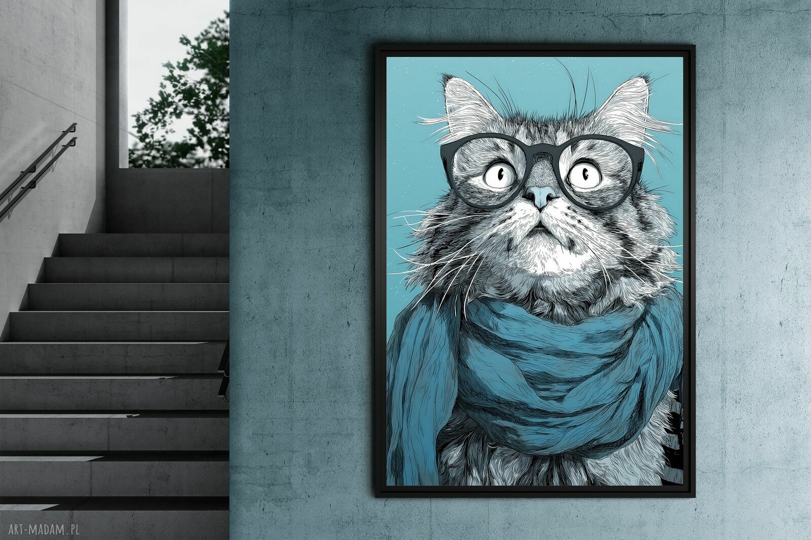 Kociak - grafika z kotem na plakacie A3 (29,7 x 42 cm)