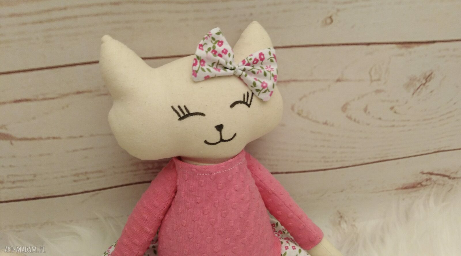 Kociak Tilda przytulanka - antyalergiczna maskotka handmade (ok. 40 cm)