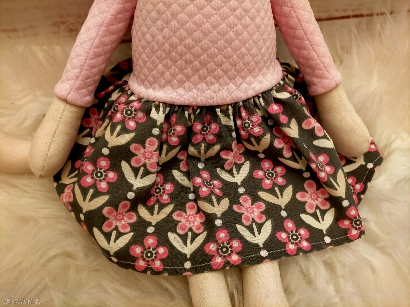 Kociak Tilda przytulanka antyalergiczna 40 cm - ręcznie szyty z bawełny