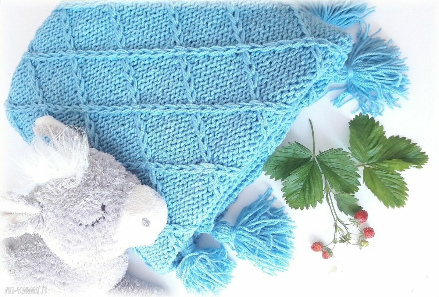 Kocyk Amiś Blue dla alergika - Amicor Baby Yarn, 100x75 cm
