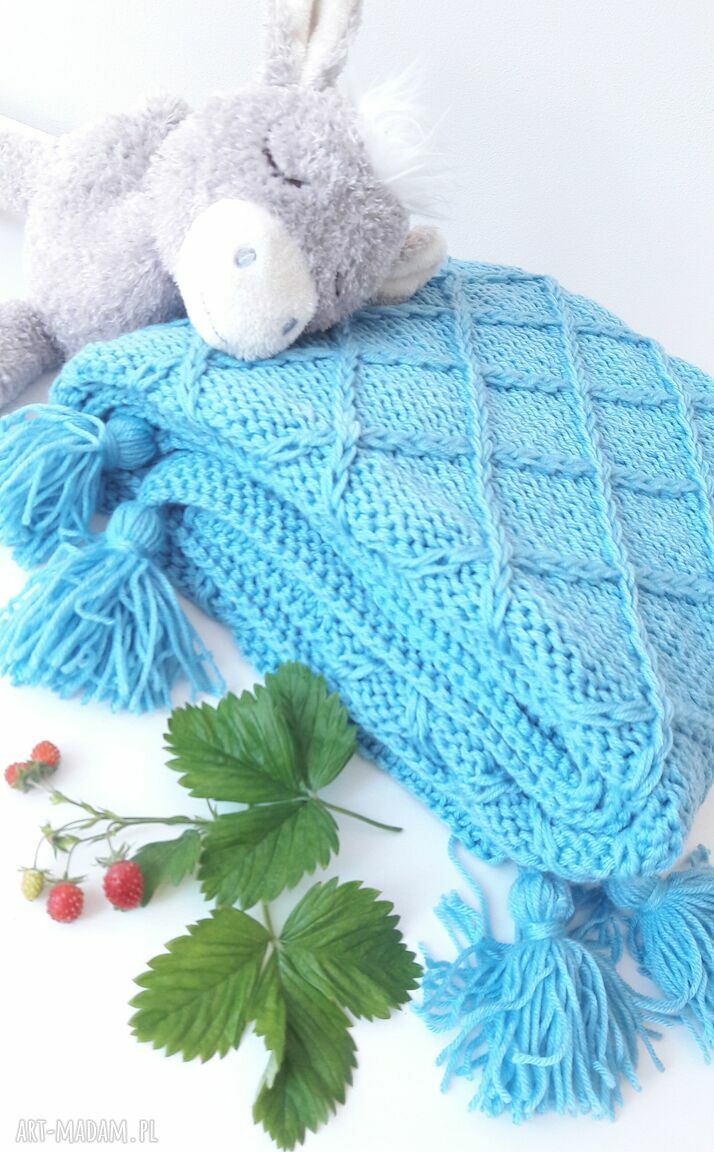 Kocyk Amiś Blue dla alergika - Amicor Baby Yarn, 100x75 cm