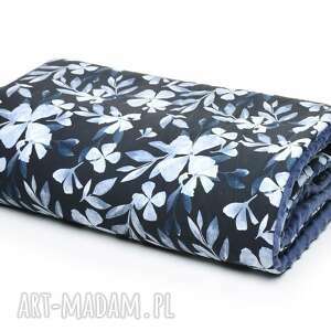 kocyk kołderka 100x135 minky bawełna blue flowers
