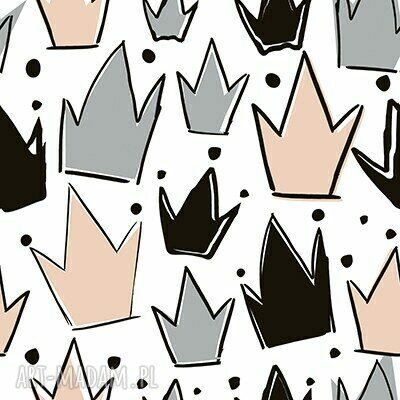 dla dziecka: KOCYK KOŁDERKA 75x100 minky bawełna korony / szary autorskie