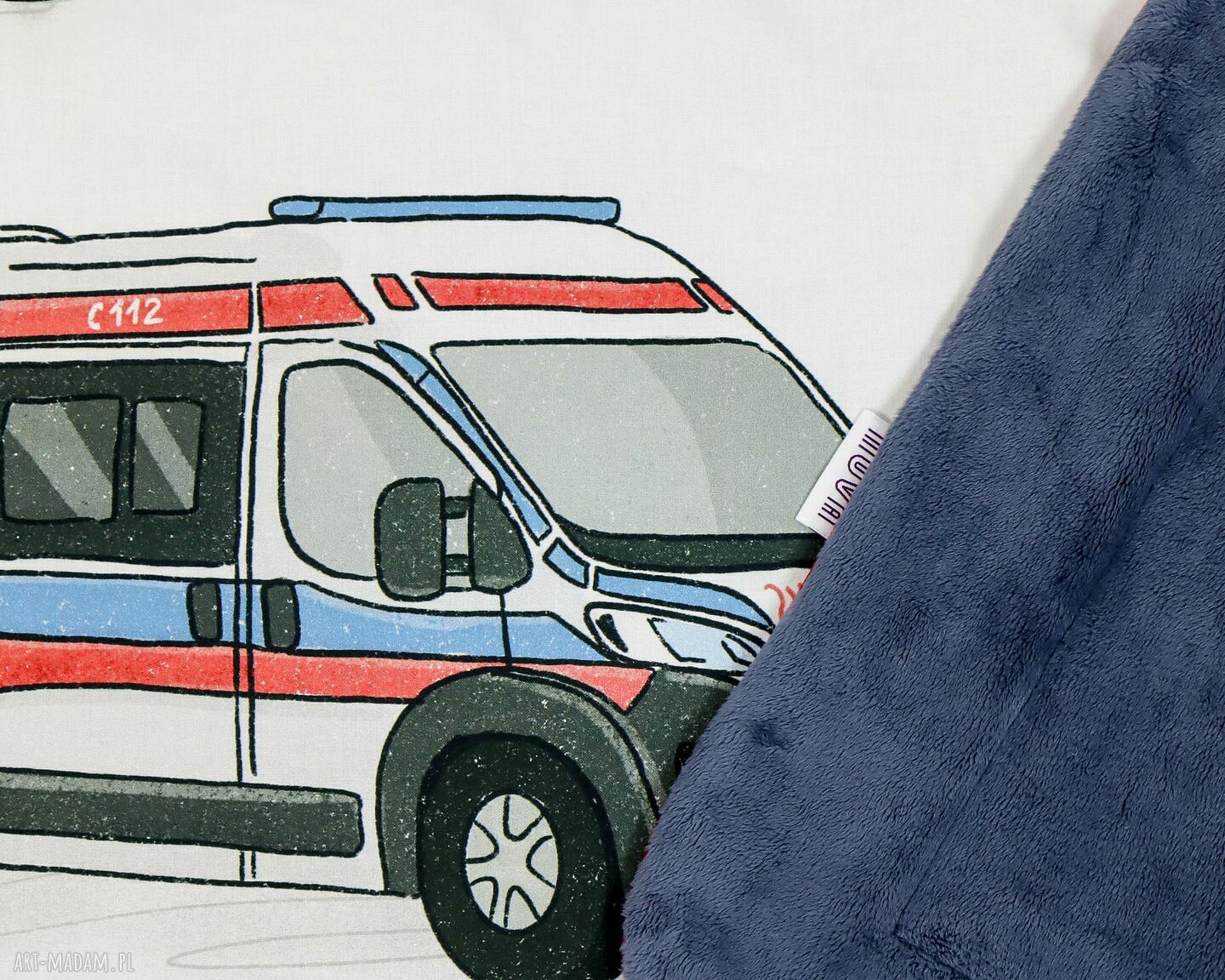 Kocyk Minky 75x100 Emergency z haftem imienia dla chłopca