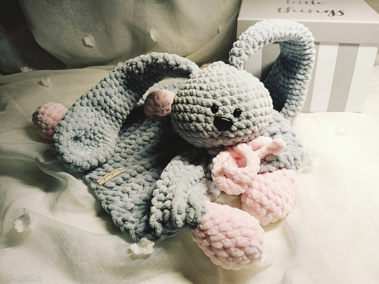 Kocyk - przytulanka dla noworodka do gondoli (rękodzieło Hug Me Collection)