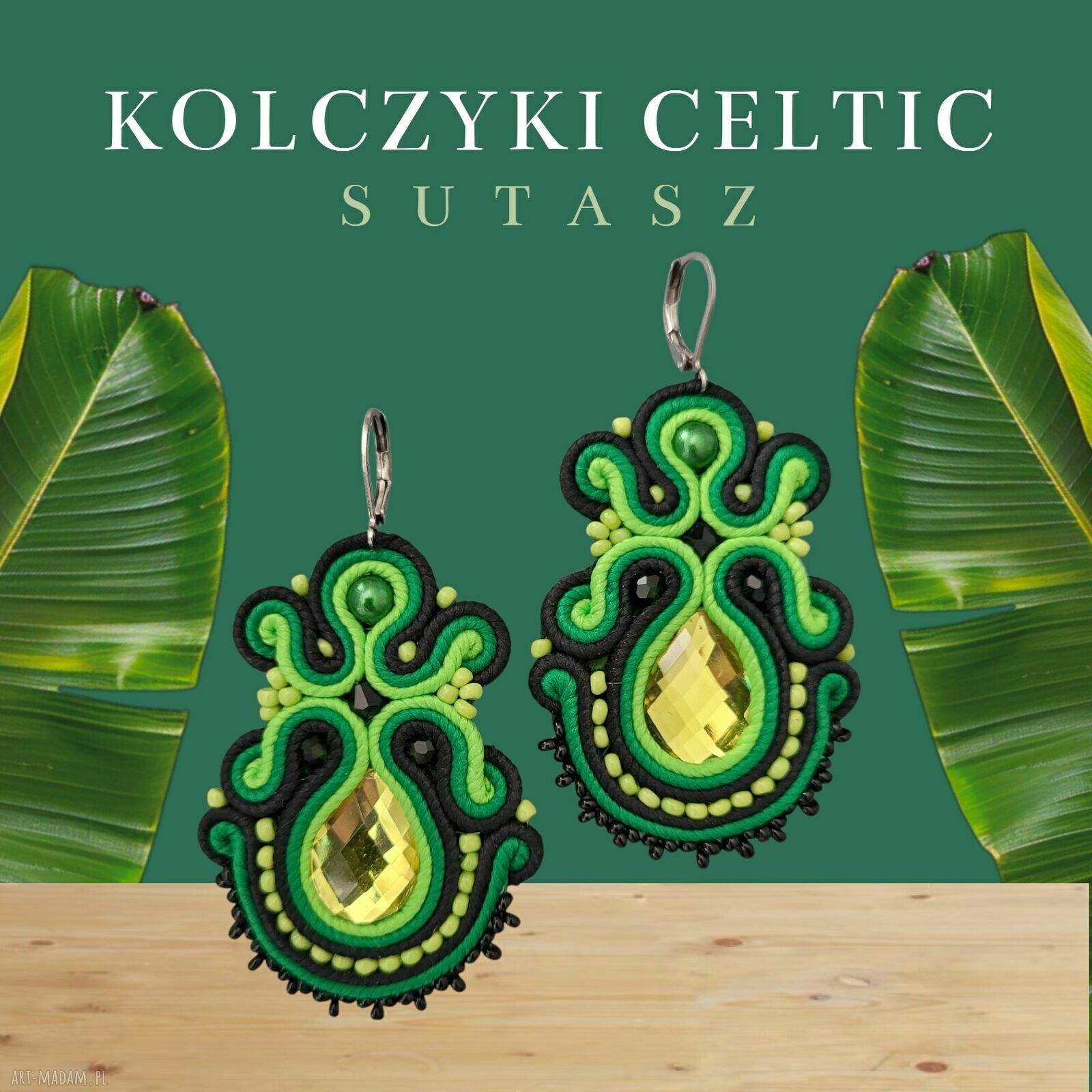 Kolczyki sutasz Celtic - lekkie wiszące kolczyki handmade