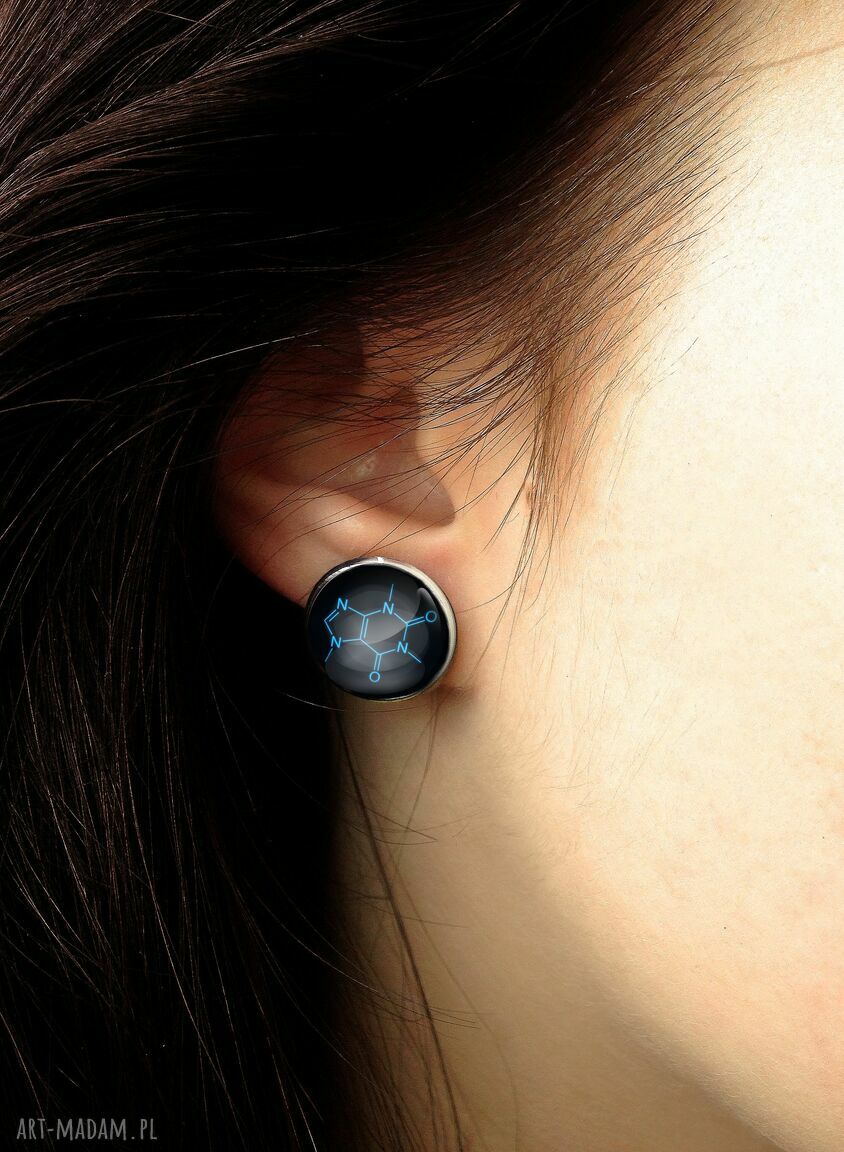 kolczyki: Kofeina Kolczyki sztyfty Handmade