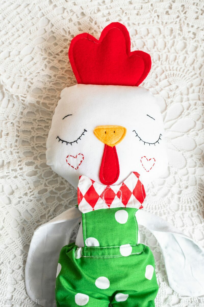 Kogucik Kaziu 41 cm - ręcznie wykonana maskotka z ubrankami