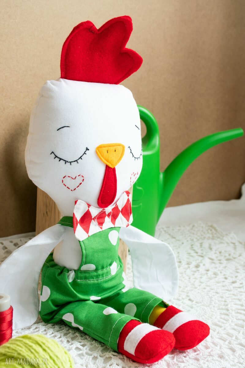 Kogucik Kaziu 41 cm - ręcznie wykonana maskotka z ubrankami
