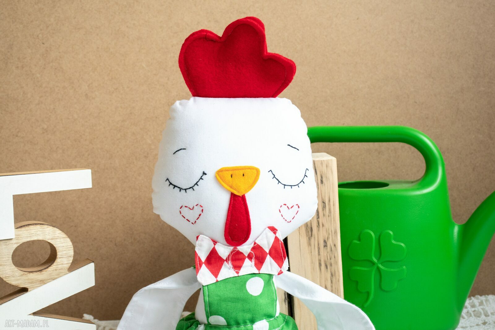 Kogucik Kaziu 41 cm - ręcznie wykonana maskotka z ubrankami