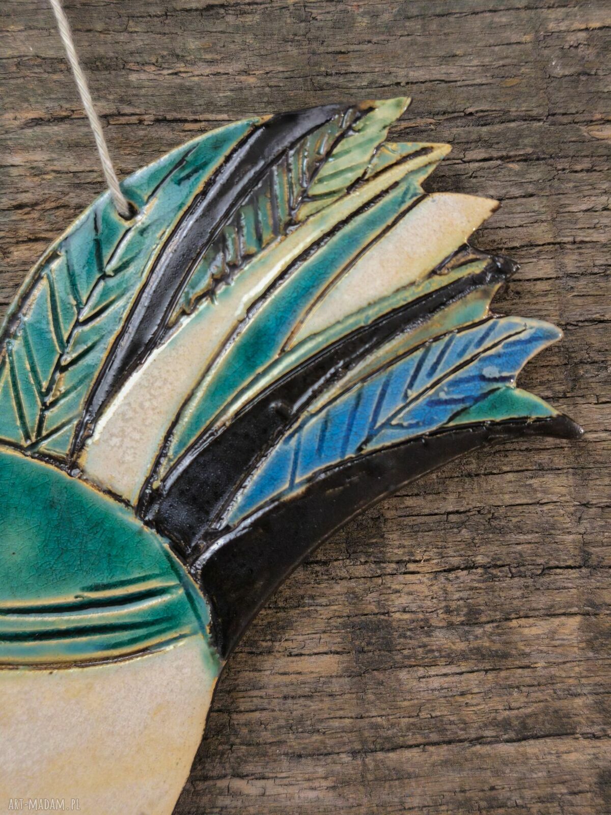 Kogut wiszący ceramiczny - rustykalna dekoracja wielkanocna