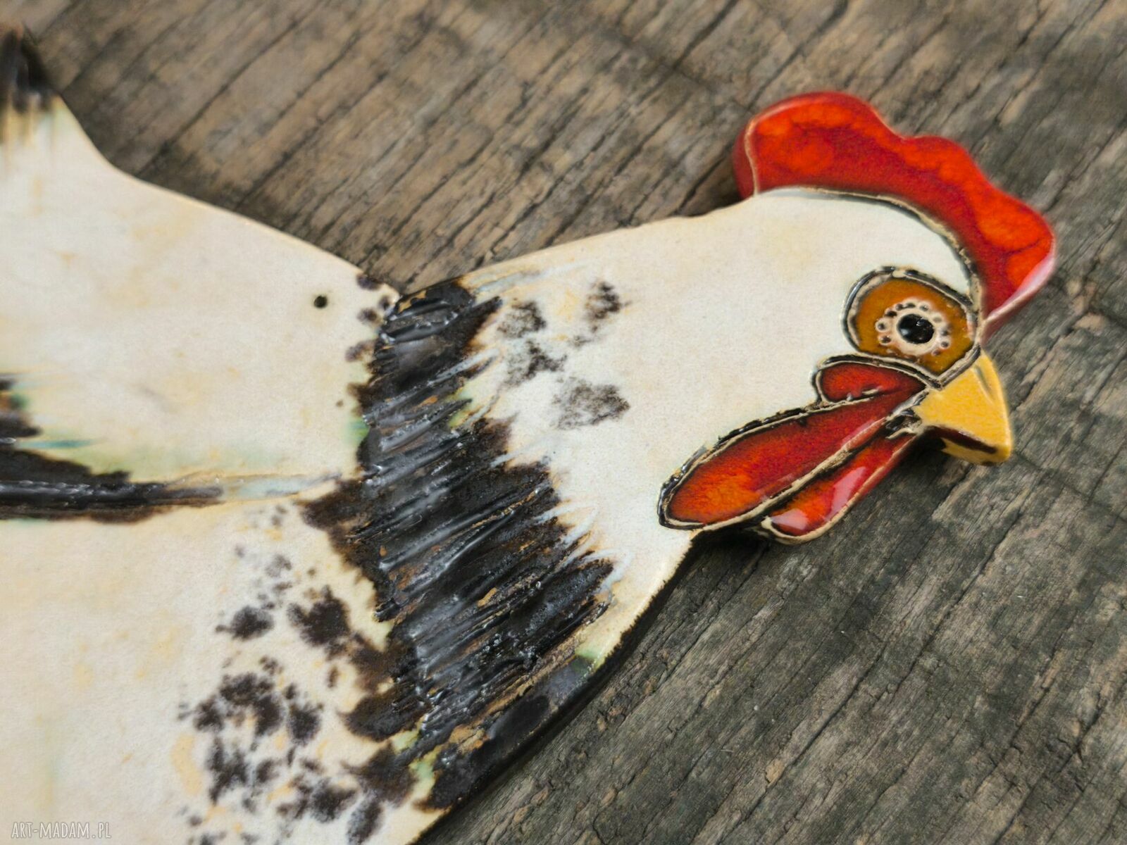 Kogut wiszący ceramiczny w wiejskim stylu - rustykalna dekoracja