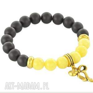 blackstone & yellow jade with bow