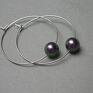 handmade kolczyki stal alloys collection /one pearl/green