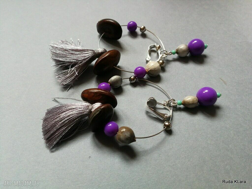 Klipsy koła kolorowe boho - lekkie etno w Twoim stylu