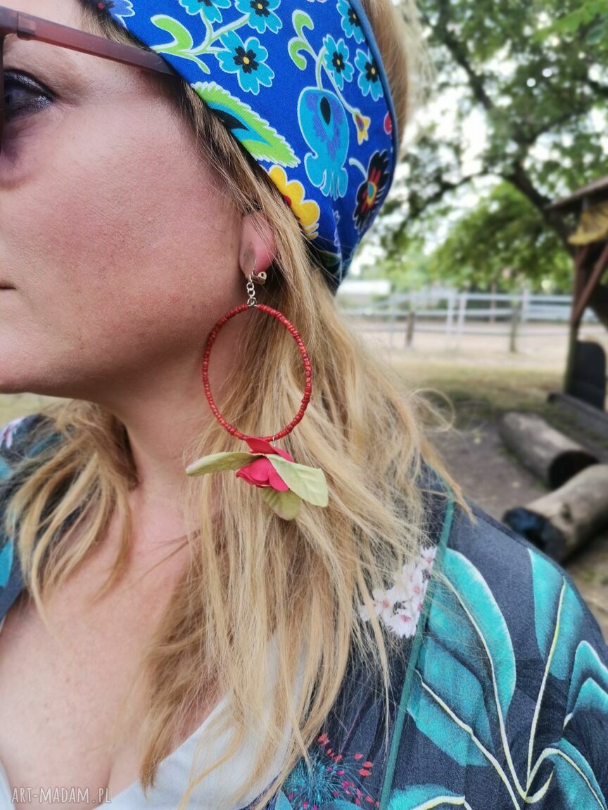 Klipsy koła lekkie w stylu etno boho Frida