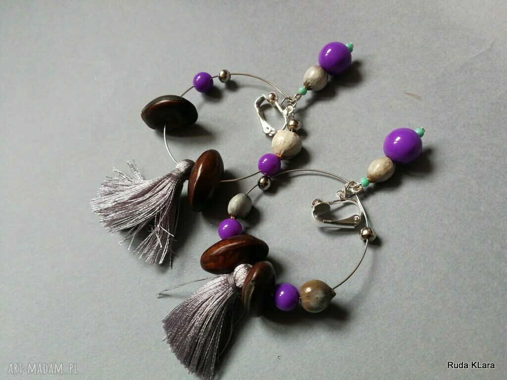 Klipsy koła kolorowe boho - lekkie etno w Twoim stylu
