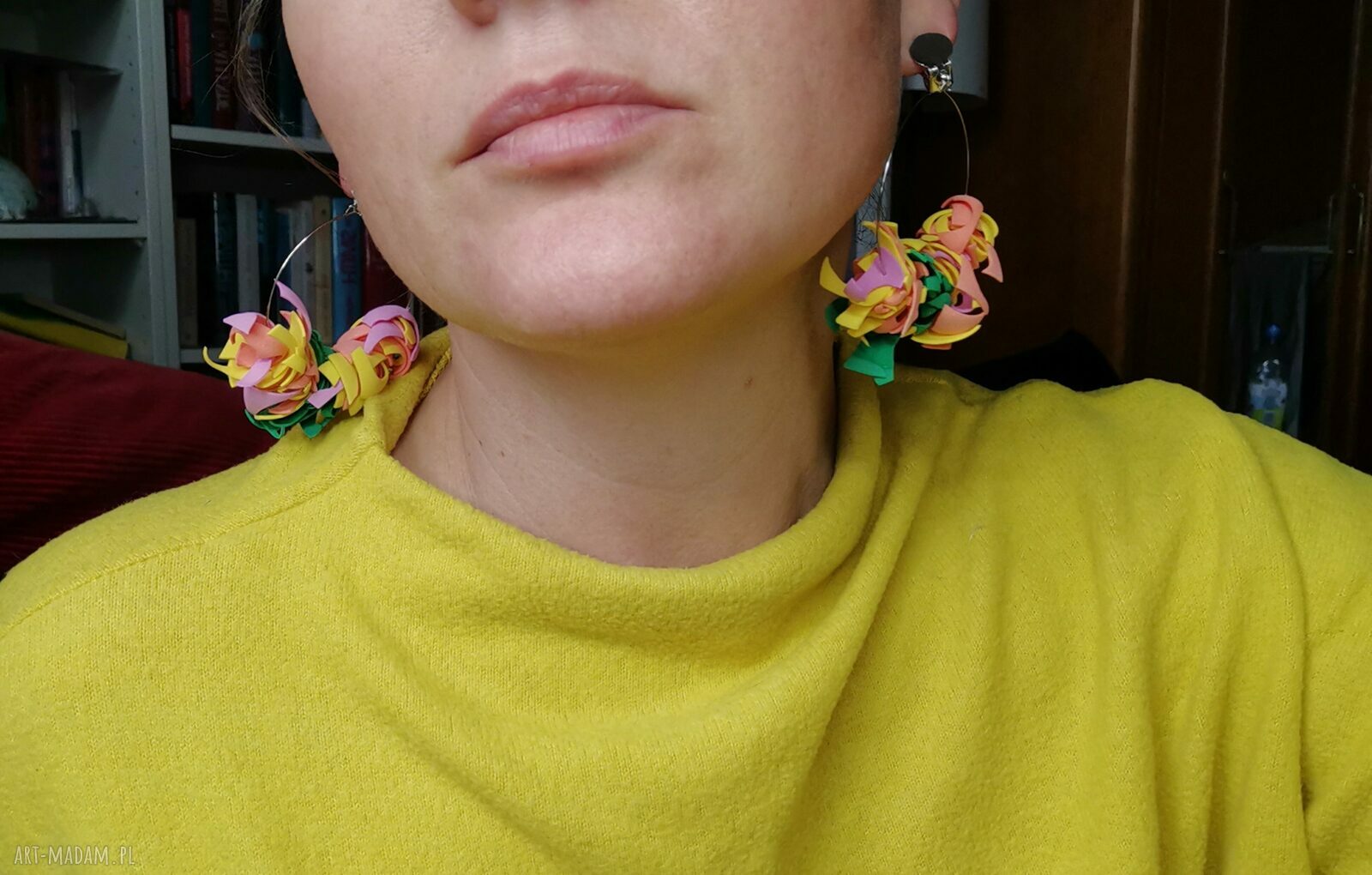 Klipsy koła pastelowe leciutkie - folk etno boho, na ślub