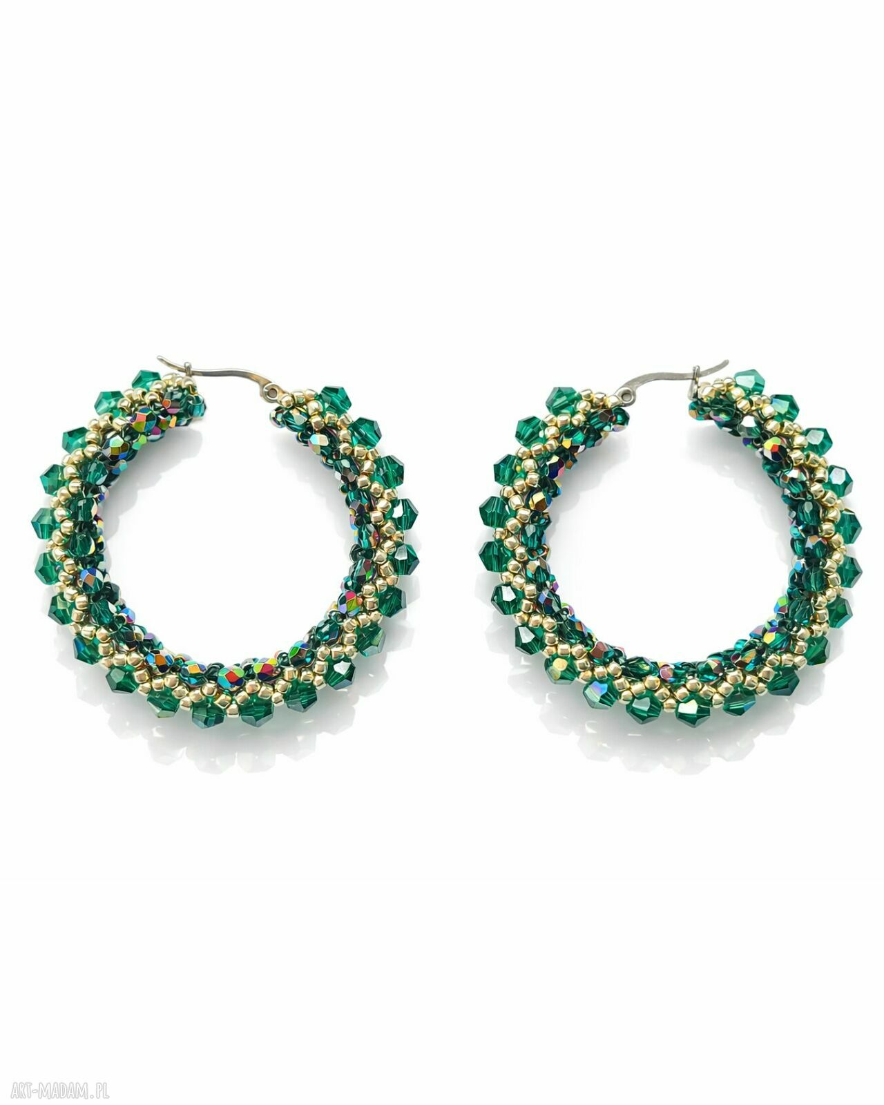 Kolczyki Koła AURA Emerald - szmaragdowa biżuteria na wieczór