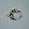 niebieskie kolczyki szlachetna pearls /navy blue and gold/ - star