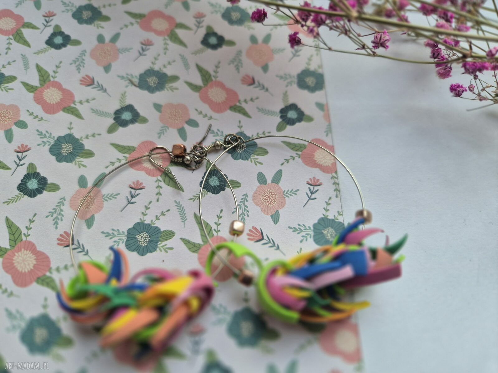 Kolczyki koła leciutkie - lekkie kolczyki handmade