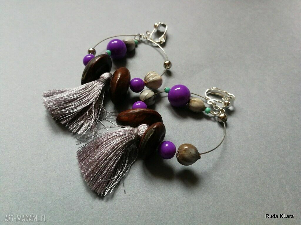 Klipsy koła kolorowe boho - lekkie etno w Twoim stylu