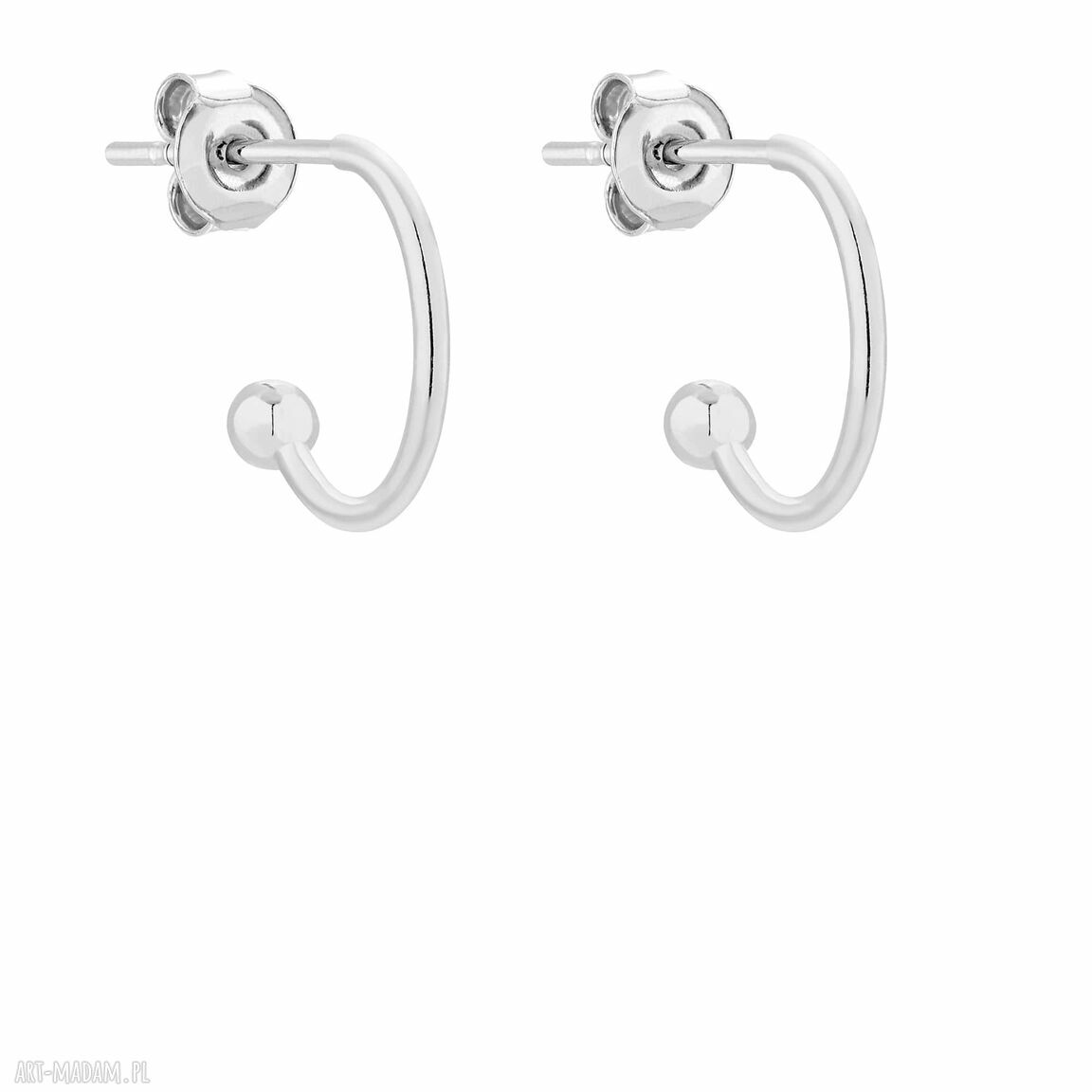 Srebrne kolczyki półkola 13 mm z srebra 925 - na sztyft | SOTHO