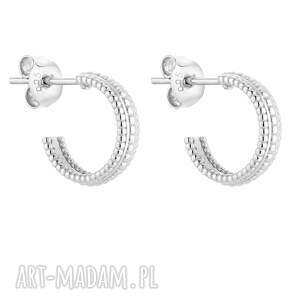 srebrne zdobione kolczyki półkola sotho - srebrne kolczyki