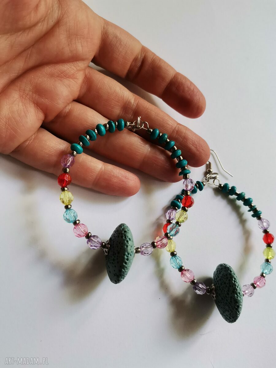 Kolczyki koła lawa - boho, folk i ślub w kolorowym wydaniu