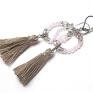 handmade kolczyki wianki boho /pastele l. rose/