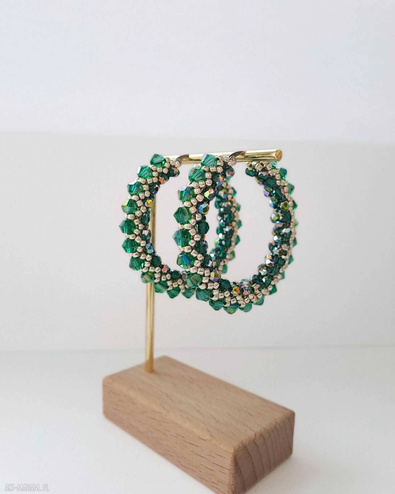 Kolczyki Koła AURA Emerald - szmaragdowa biżuteria na wieczór