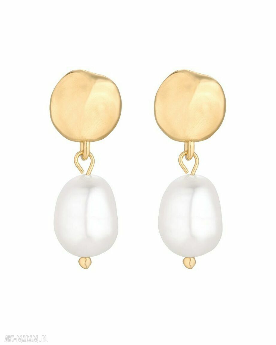 kolczyki naturalnymi perłami złoto perły koła
