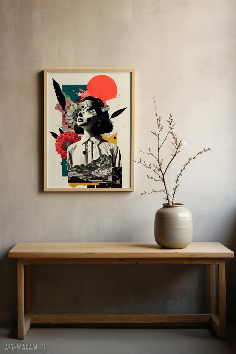 Plakat kolaż dziewczyna kolor - format 40x50 cm