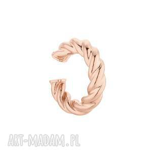 retro nausznica z różowego złota - rózowe złocenie