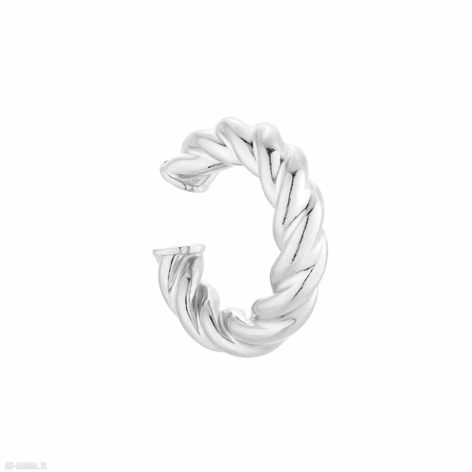 Srebrna nausznica retro SOTHO - masywna biżuteria z srebra 925, 18 mm