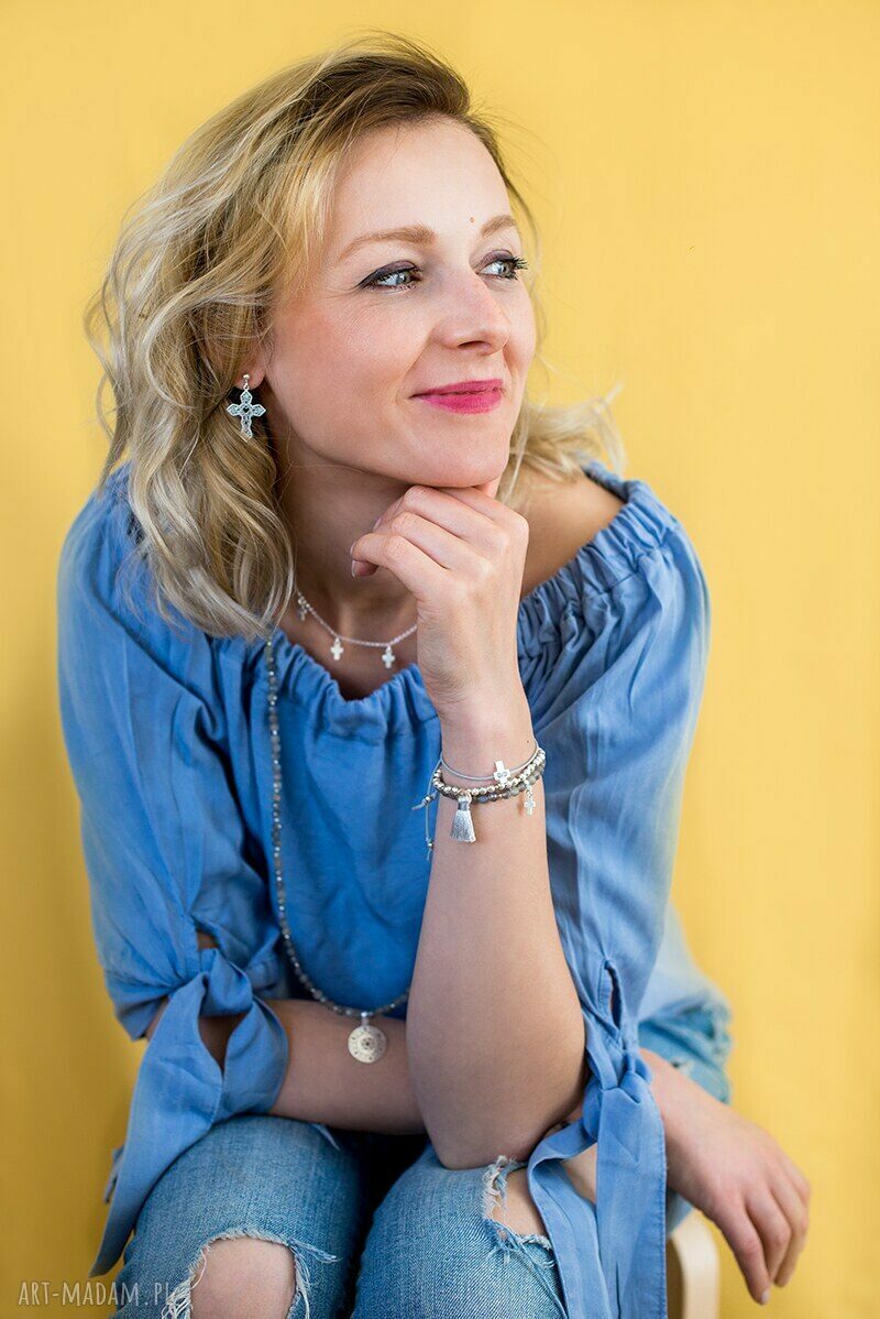 kolczyki: KOLCZYKI ażurowe krzyże CELEBRETE Ręcznie zrobione