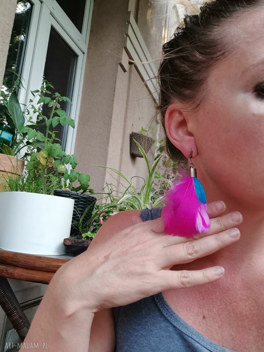 Kolczyki boho z kwiatami i frędzlami na klipsach - idealne na ślub i folkowy look