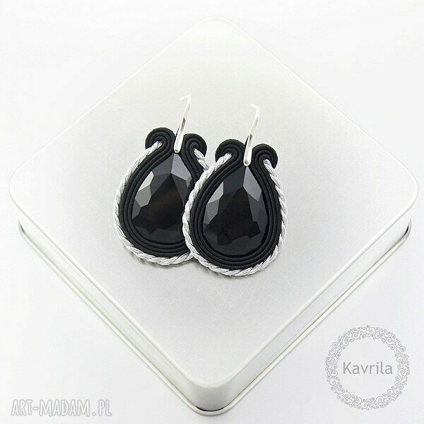Kolczyki female silver soutache modne wieczorowe wykonane