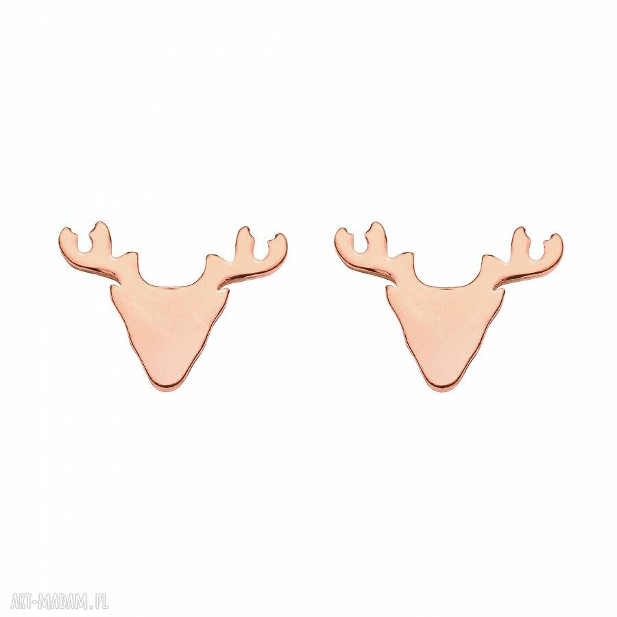 Kolczyki jelenie rÓŻowego jeleń złoto sztyfty blogerskie