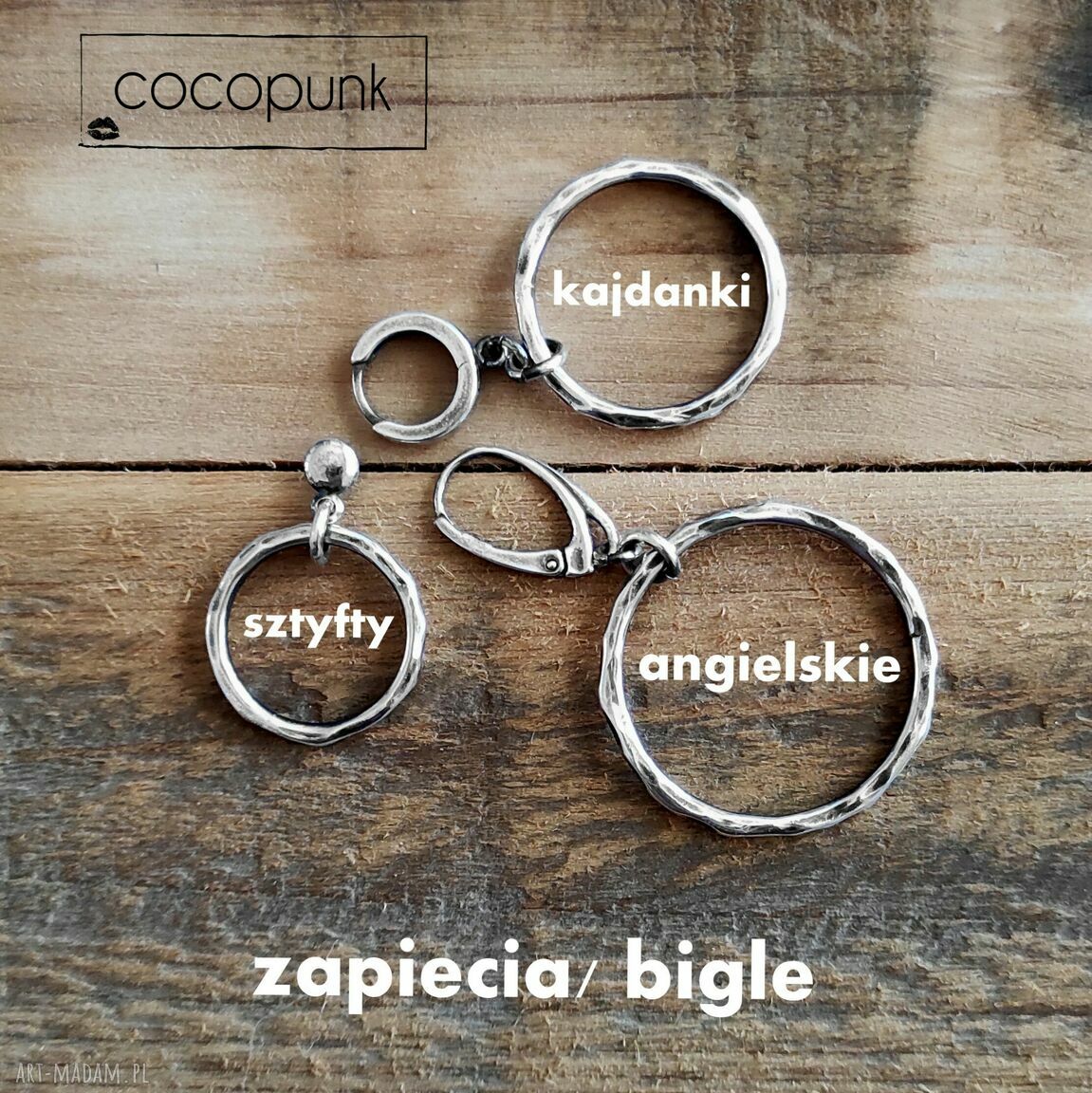 kolczyki: Kolczyki koła 2 cm srebro pr. 925. HandMade