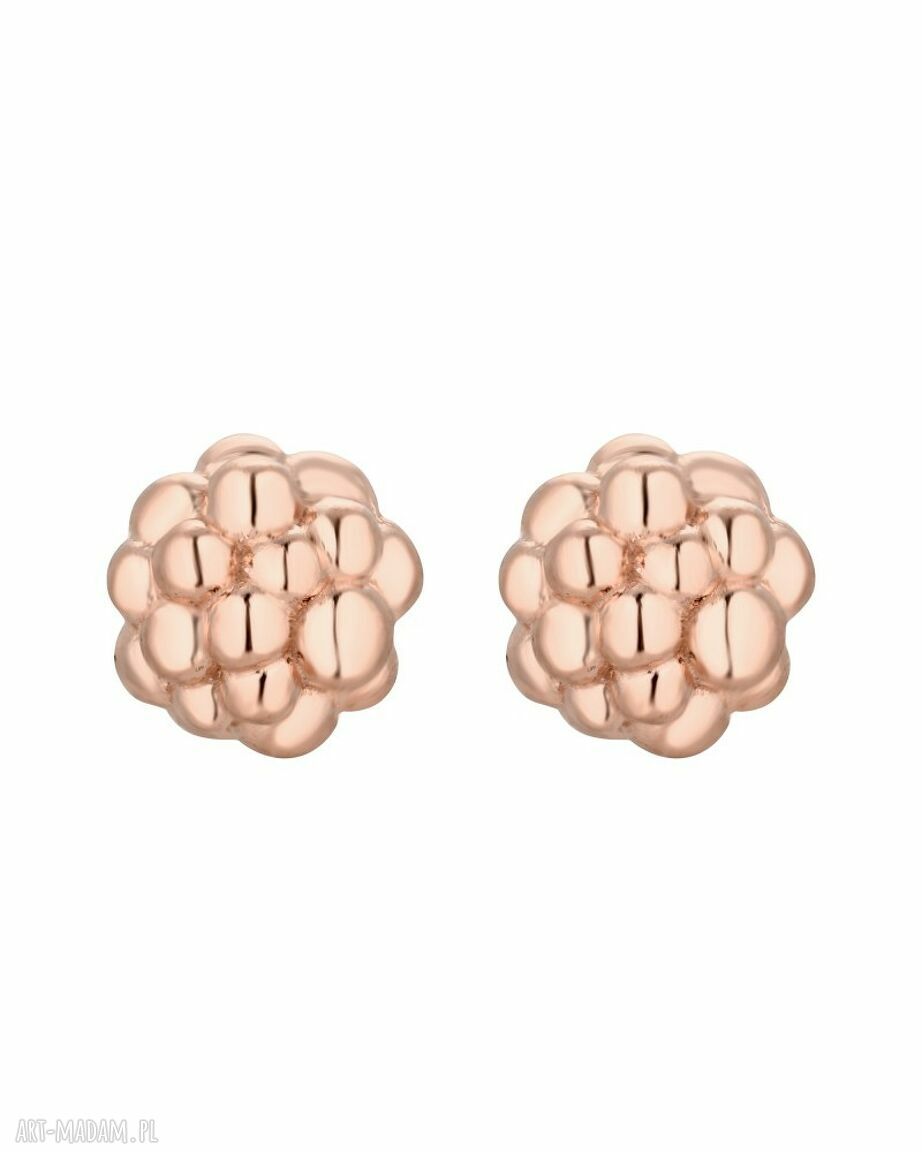 Kolczyki kuleczki różowego złota kulki kuleczkami sztyft
