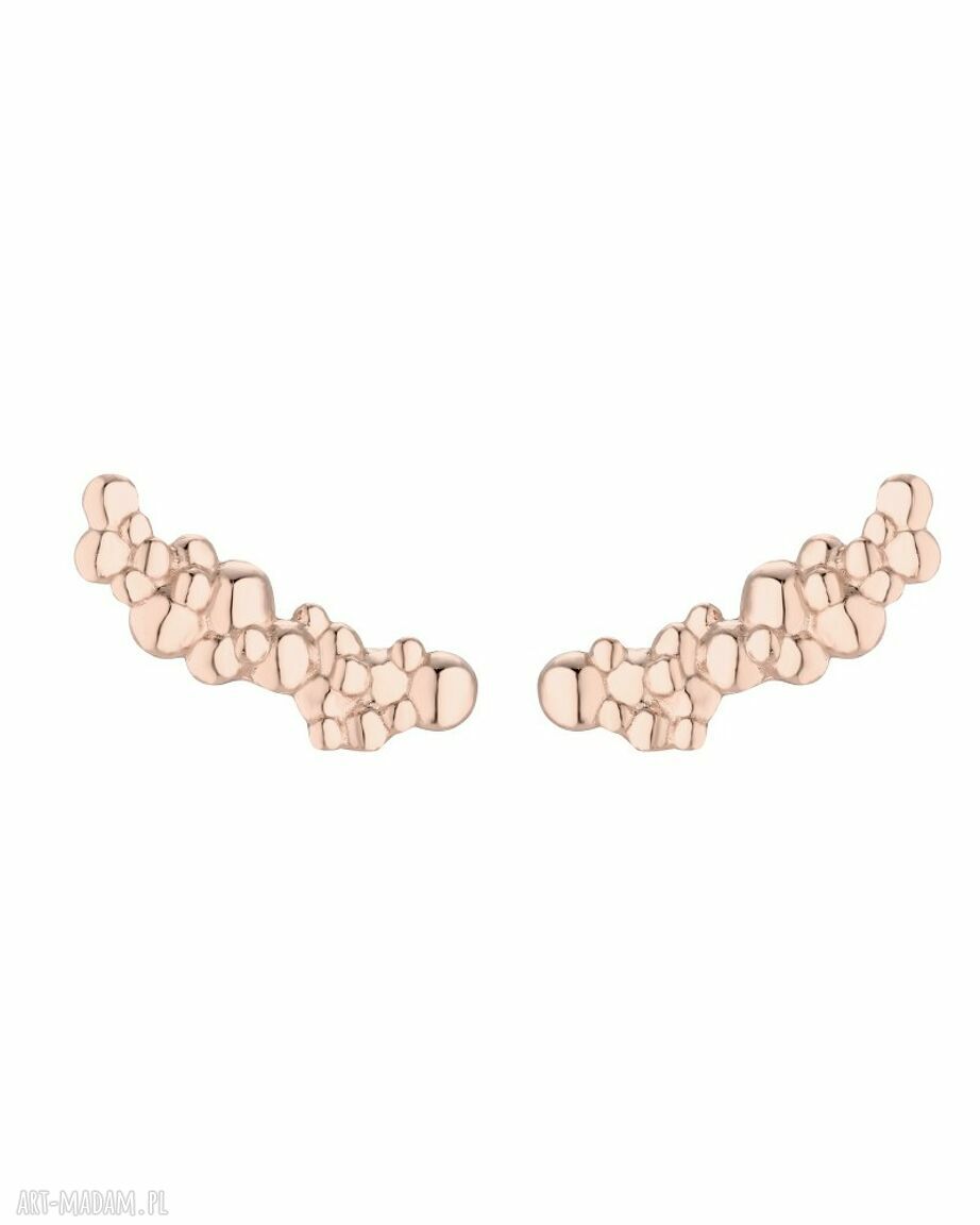 Kolczyki kuleczki różowego złota sztyfty baranki kulki