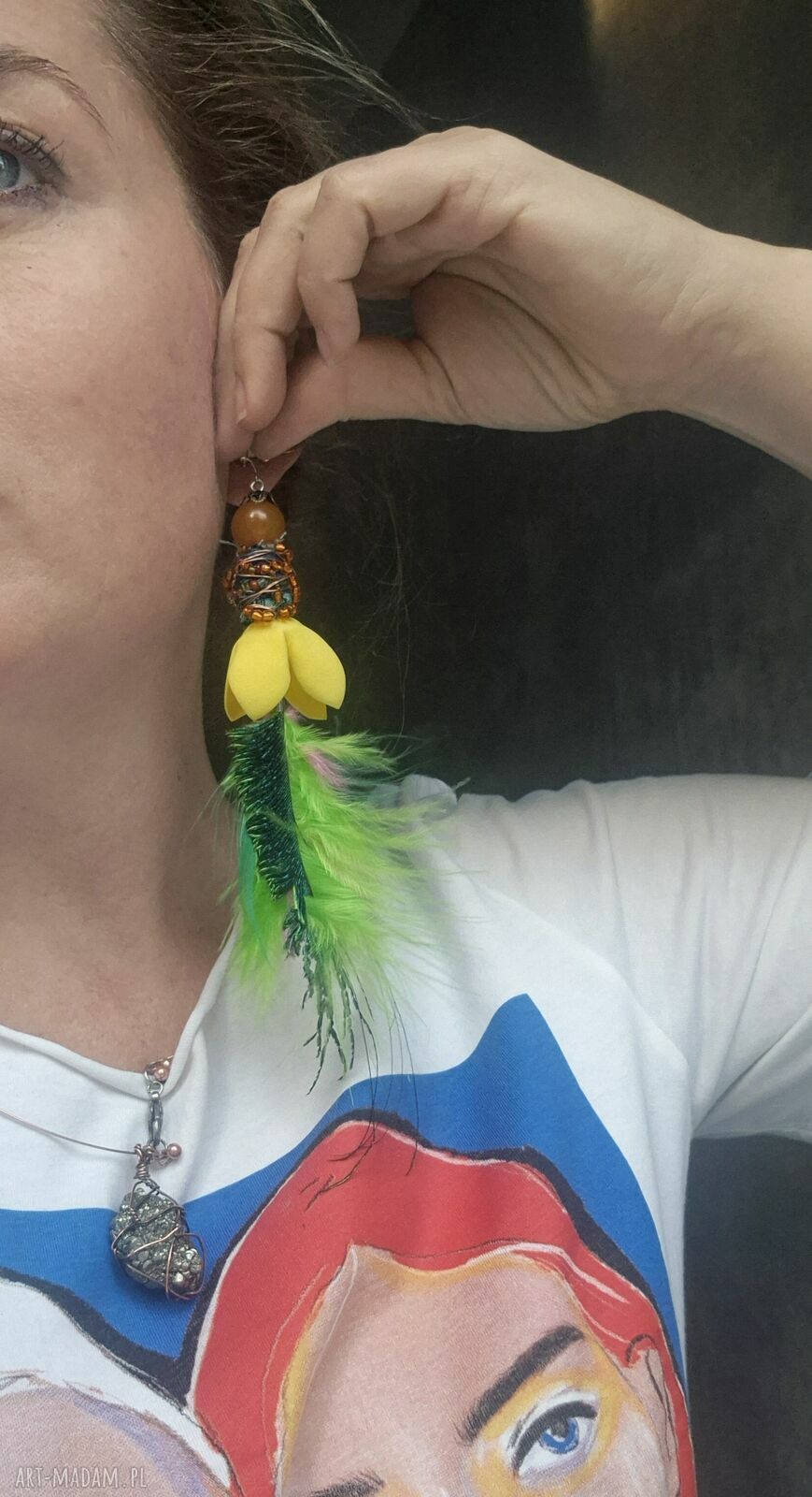 Kolczyki kwiatowe boho - długie i lekkie